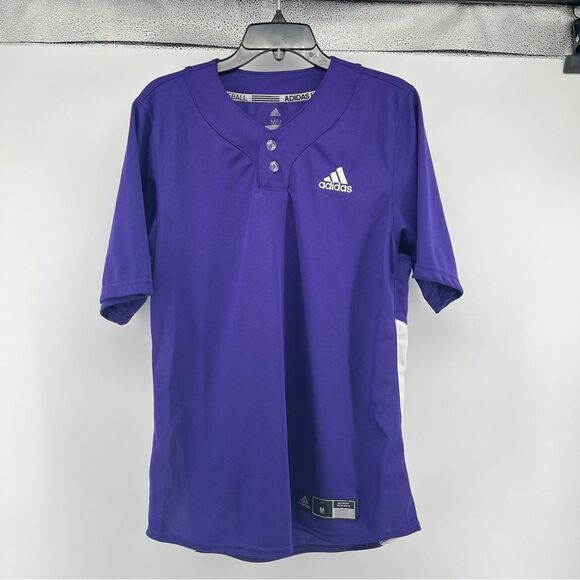 Adidas Men’s Purple Diamond King Elite Two-Button Baseball Jersey Medium - Picture 2 of 12